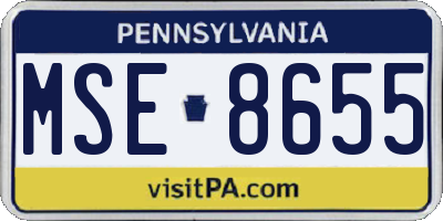 PA license plate MSE8655