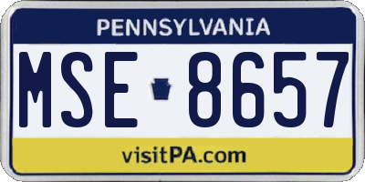 PA license plate MSE8657