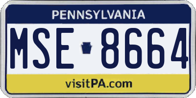 PA license plate MSE8664