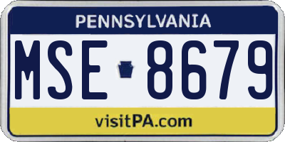 PA license plate MSE8679