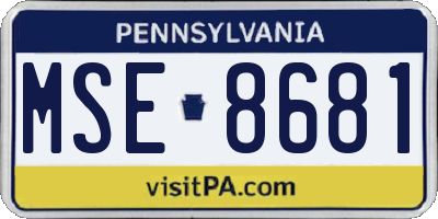 PA license plate MSE8681