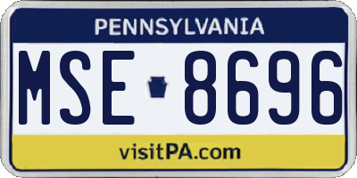 PA license plate MSE8696