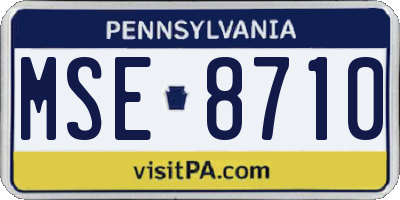 PA license plate MSE8710