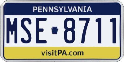 PA license plate MSE8711