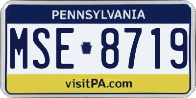 PA license plate MSE8719