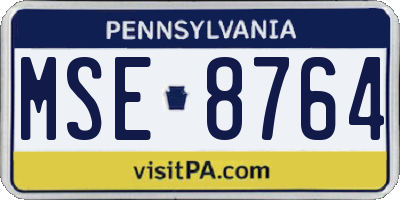 PA license plate MSE8764