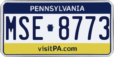 PA license plate MSE8773