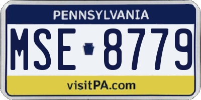 PA license plate MSE8779
