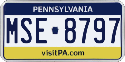 PA license plate MSE8797