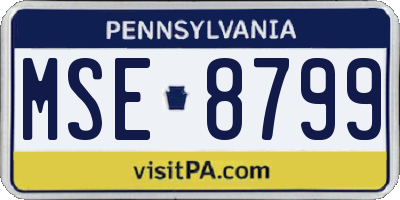 PA license plate MSE8799