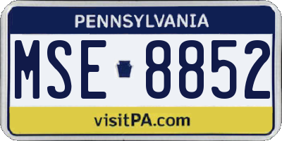PA license plate MSE8852