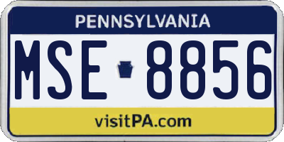 PA license plate MSE8856
