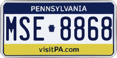 PA license plate MSE8868