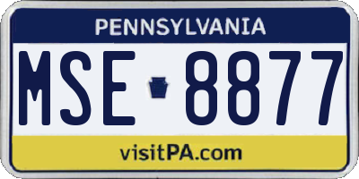 PA license plate MSE8877