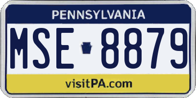 PA license plate MSE8879