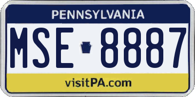 PA license plate MSE8887