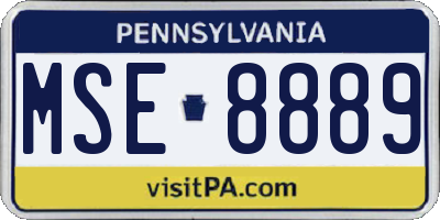 PA license plate MSE8889