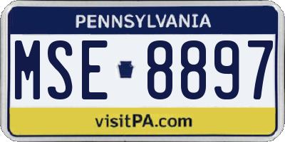 PA license plate MSE8897