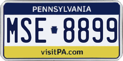 PA license plate MSE8899