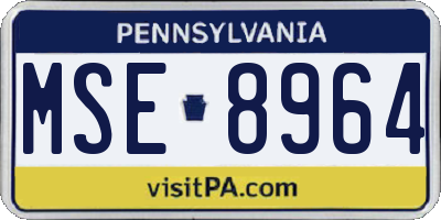 PA license plate MSE8964