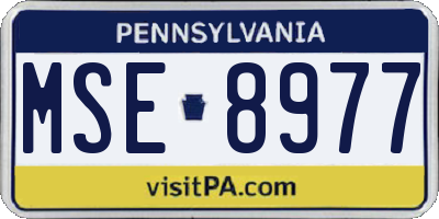 PA license plate MSE8977