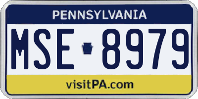 PA license plate MSE8979