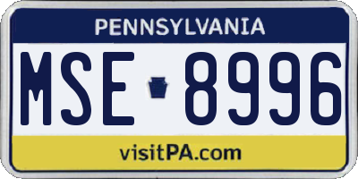 PA license plate MSE8996