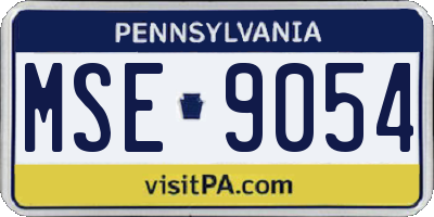 PA license plate MSE9054