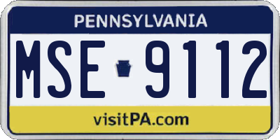 PA license plate MSE9112