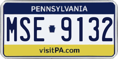 PA license plate MSE9132