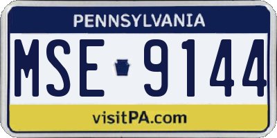 PA license plate MSE9144