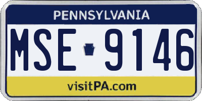 PA license plate MSE9146