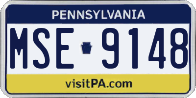 PA license plate MSE9148