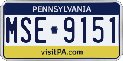 PA license plate MSE9151