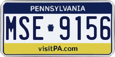PA license plate MSE9156