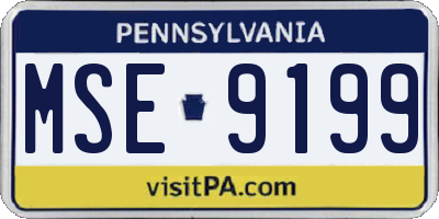 PA license plate MSE9199