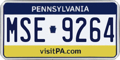 PA license plate MSE9264