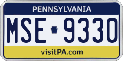 PA license plate MSE9330