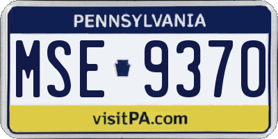 PA license plate MSE9370