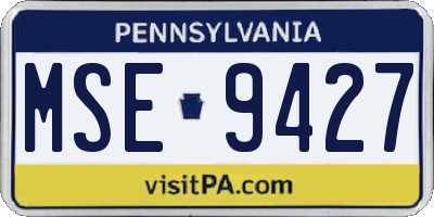 PA license plate MSE9427