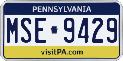 PA license plate MSE9429
