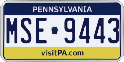 PA license plate MSE9443