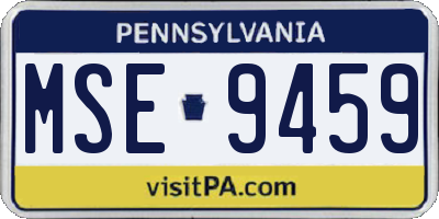 PA license plate MSE9459