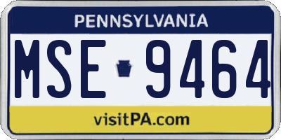 PA license plate MSE9464