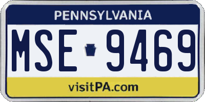 PA license plate MSE9469