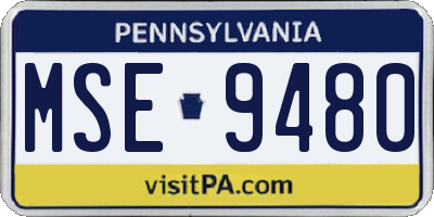 PA license plate MSE9480