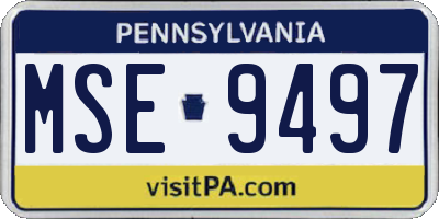 PA license plate MSE9497