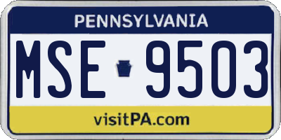 PA license plate MSE9503