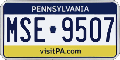 PA license plate MSE9507