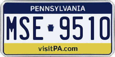 PA license plate MSE9510